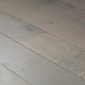 Parquet massif chêne verni GRIS